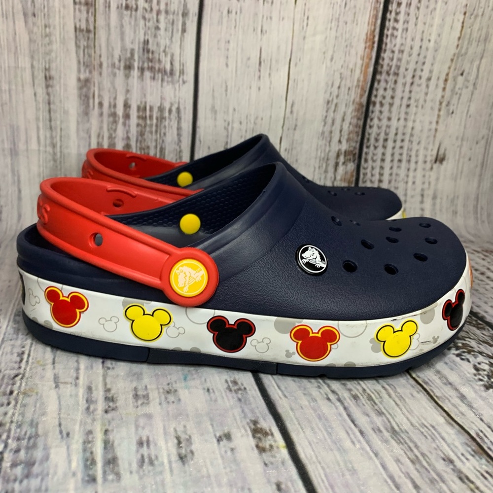 CROCS Navy Red Yellow Mickey Accent Clog